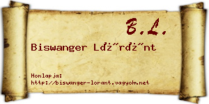 Biswanger Lóránt névjegykártya